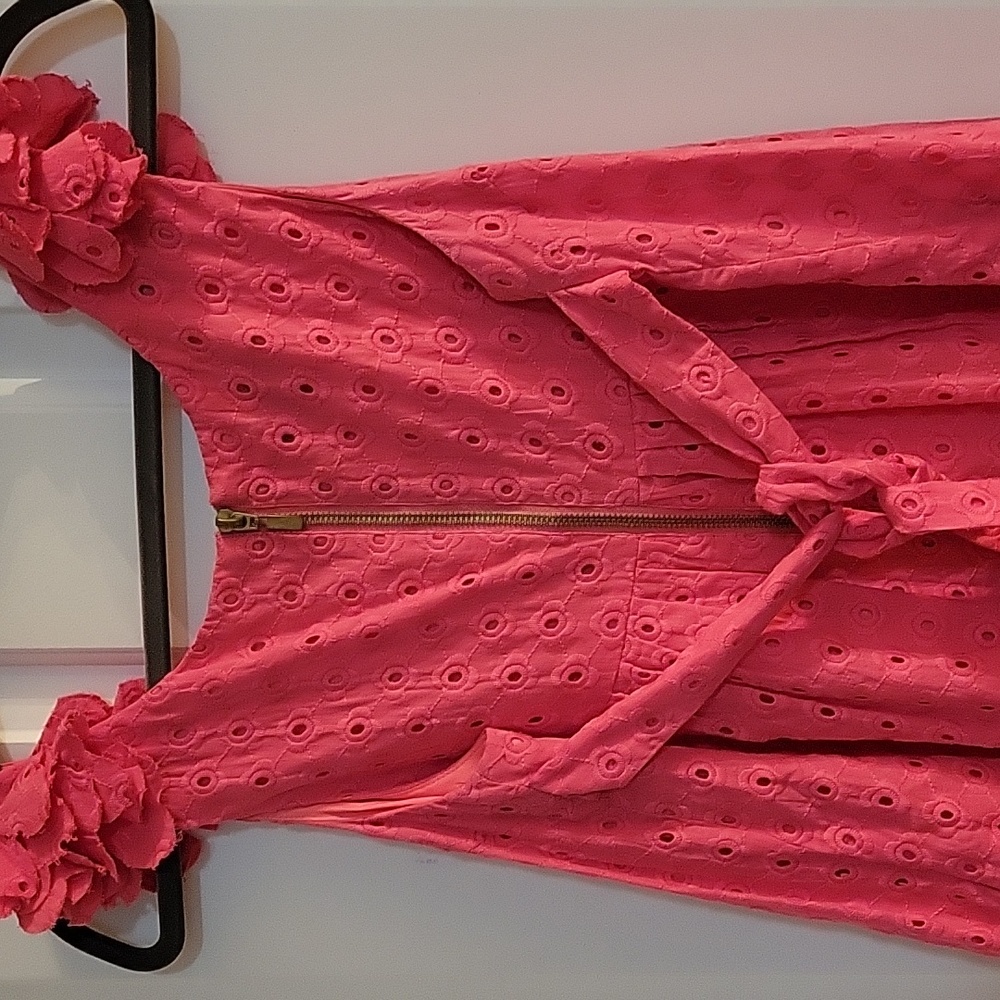 Muse fushia eyelet dress 6 - Picture 8 of 9